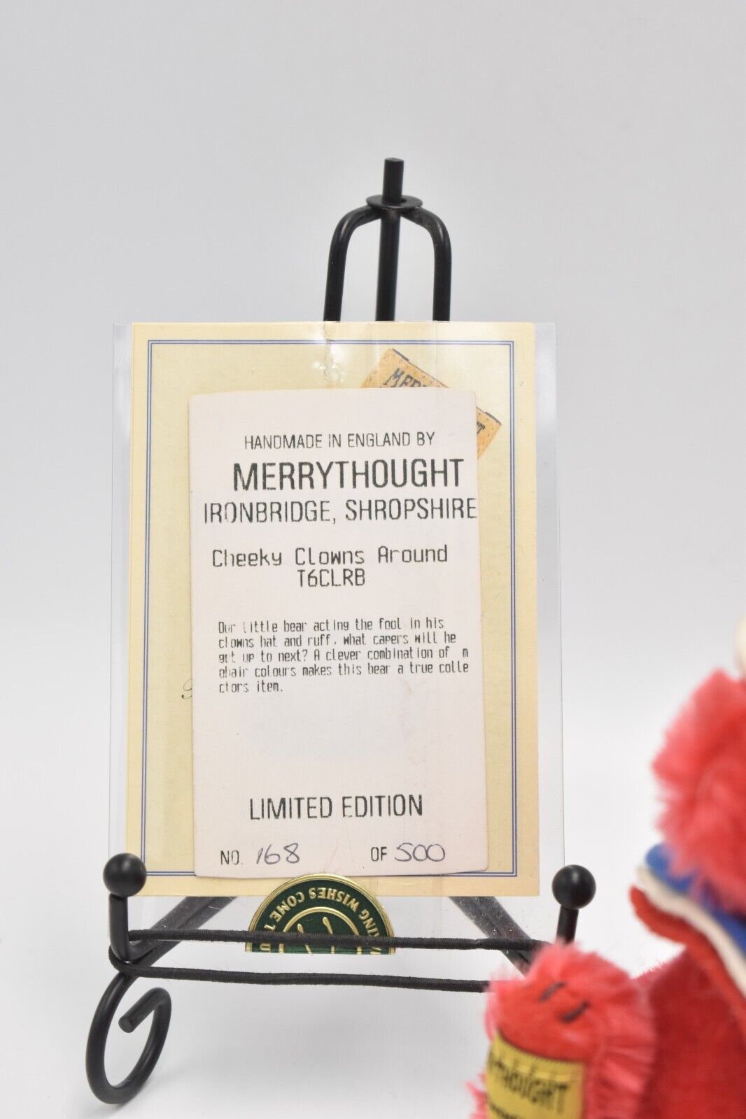 Merrythought Cheeky Clowns Around Teddy Bear Limited Edition 168/500 Retired