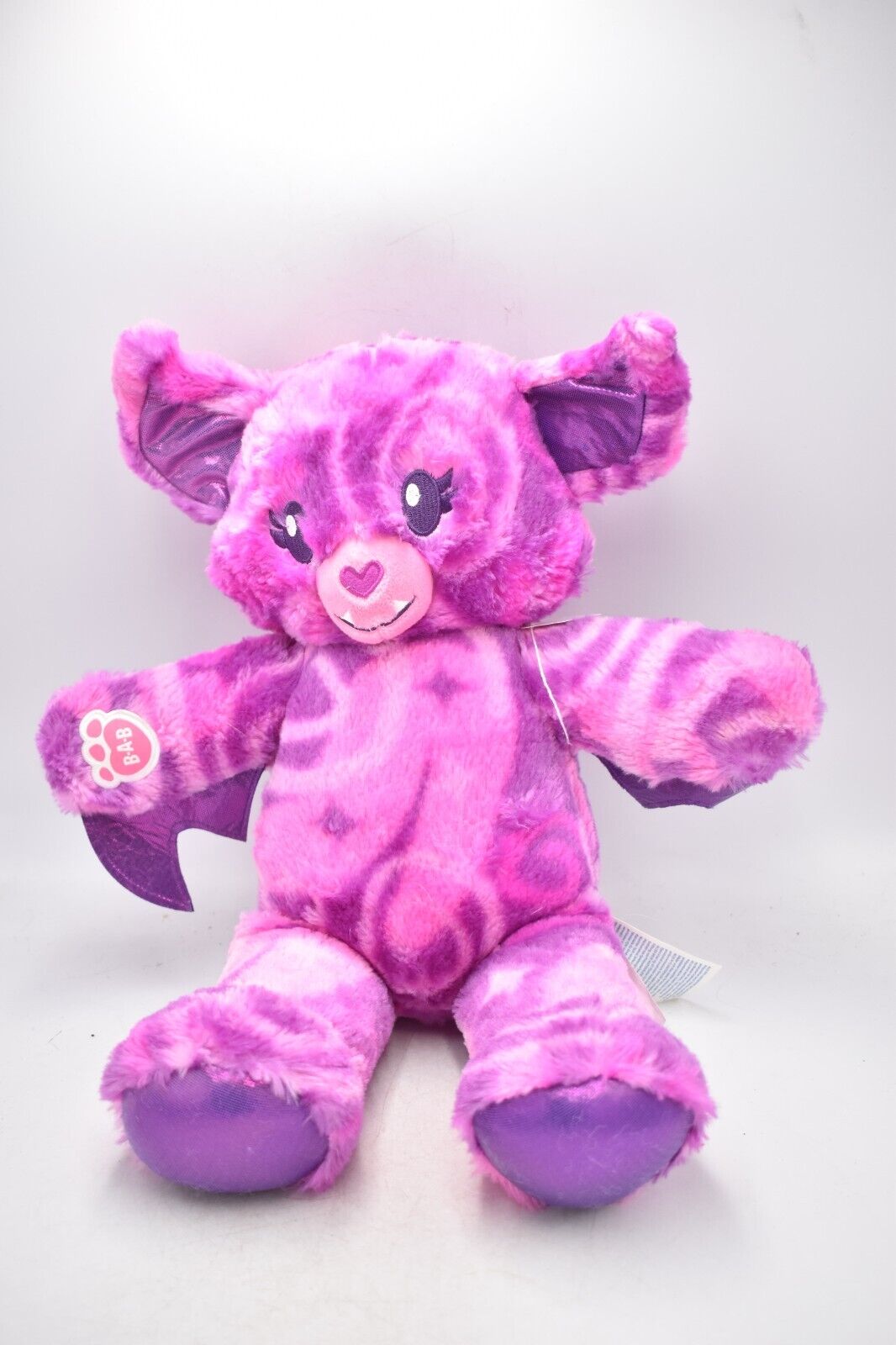 Build-A-Bear Midnight Shimmer Bat – Pink Swirl Purple Plush Vampire Halloween