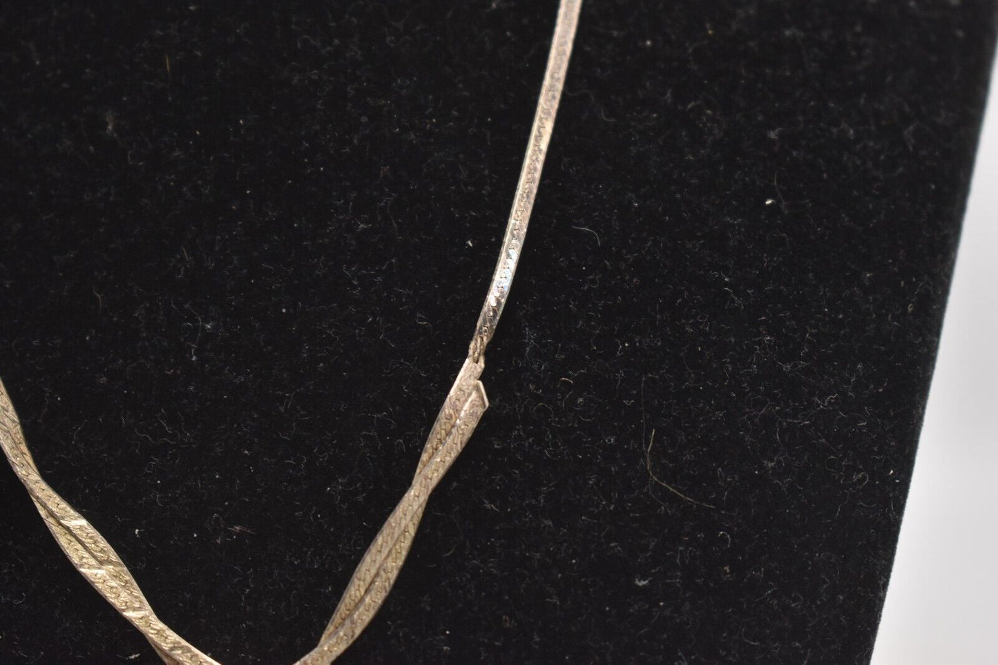 Vintage Sterling Silver 925 Herringbone Necklace 40cm