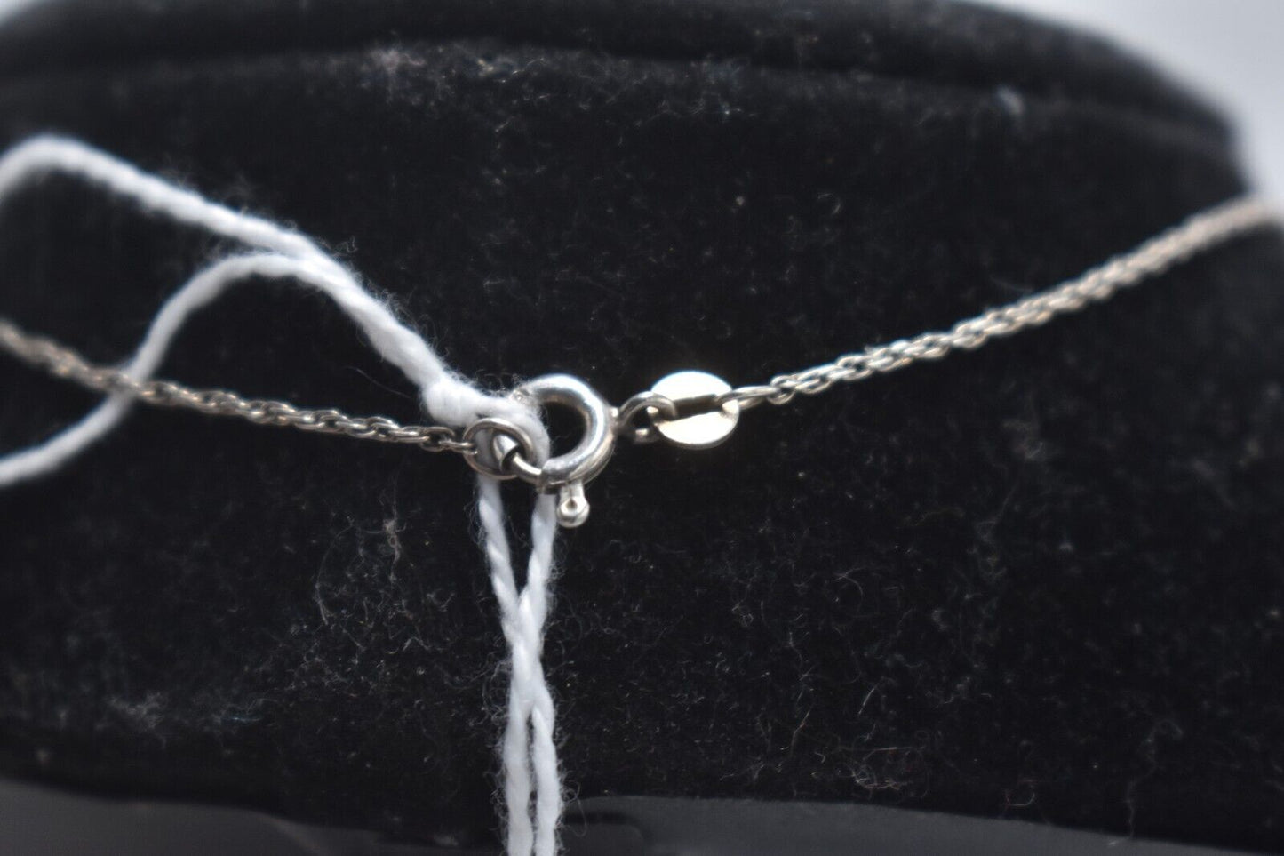 Vintage Sterling Silver 925 Necklace with Red Faceted Glass Crystal Pendant 45cm