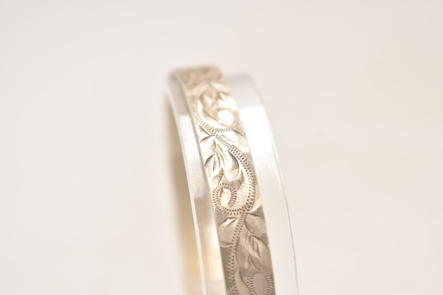 Vintage Sterling Silver 925 Hinged Bangle Bracelet – B Ltd – Birmingham 1983
