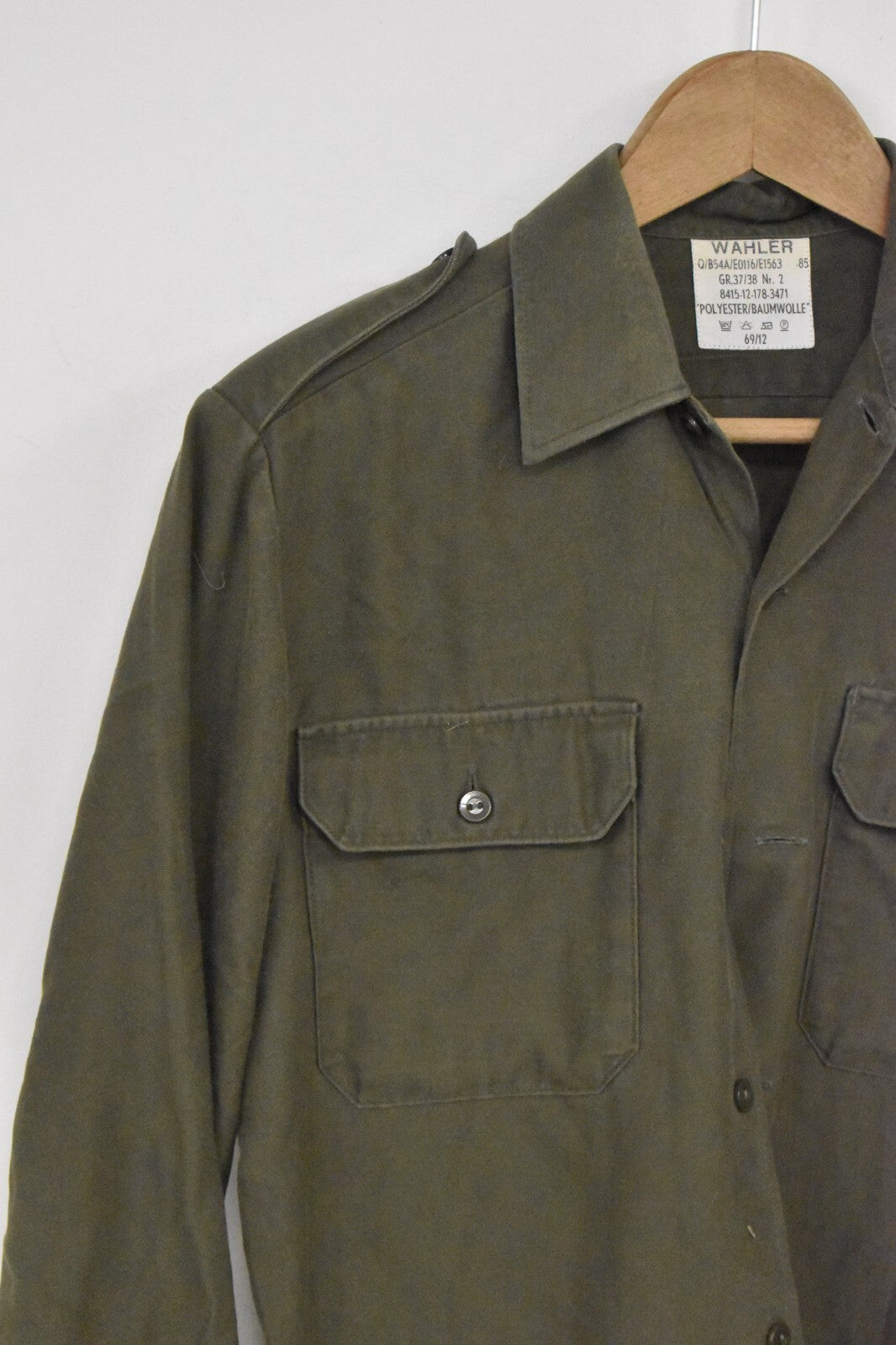 Vintage German Army Olive Shirt – 40" Chest – Dated 1985