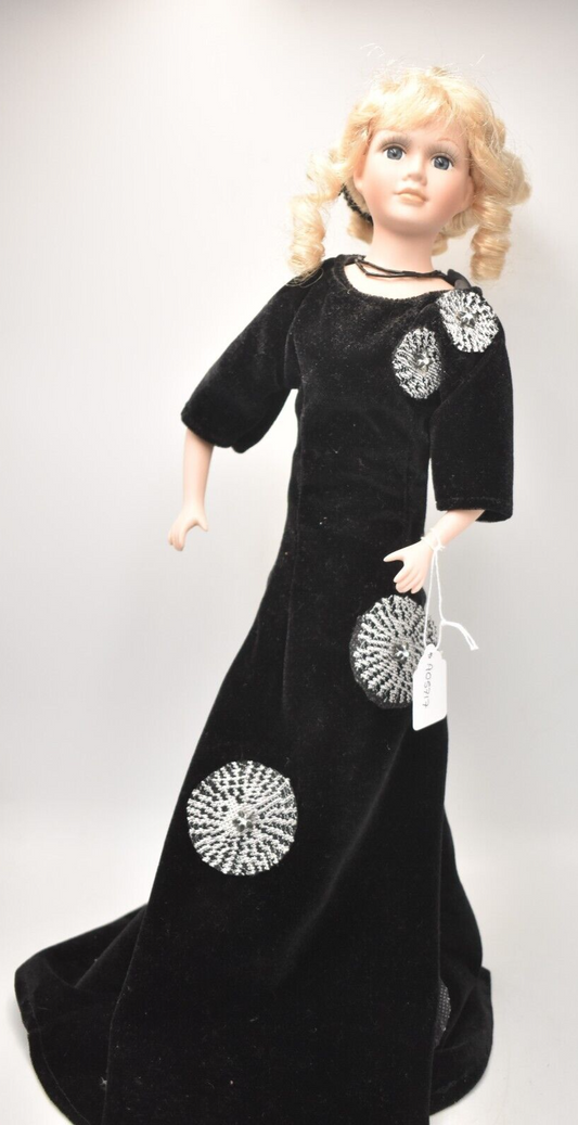 Vintage Park Lane Collection Porcelain Doll – Limited Edition Black Ballgown