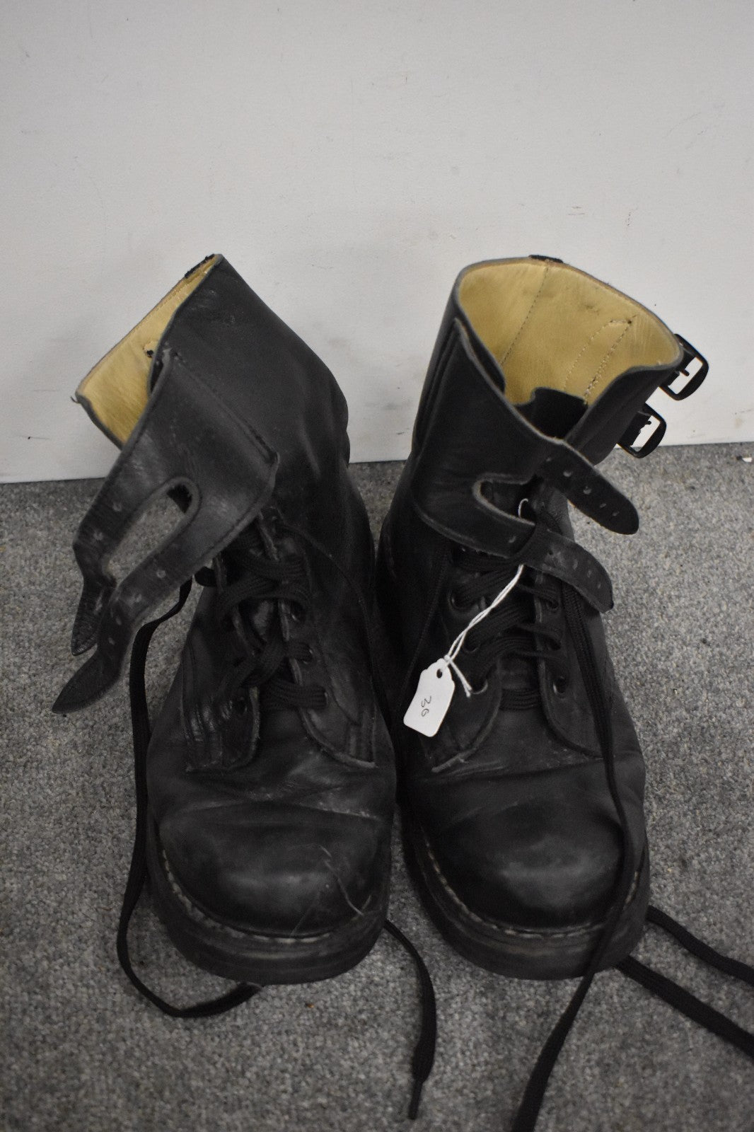 Austrian Army Heereseigentum Steinkogler Black Leather Combat Boots – Size 7