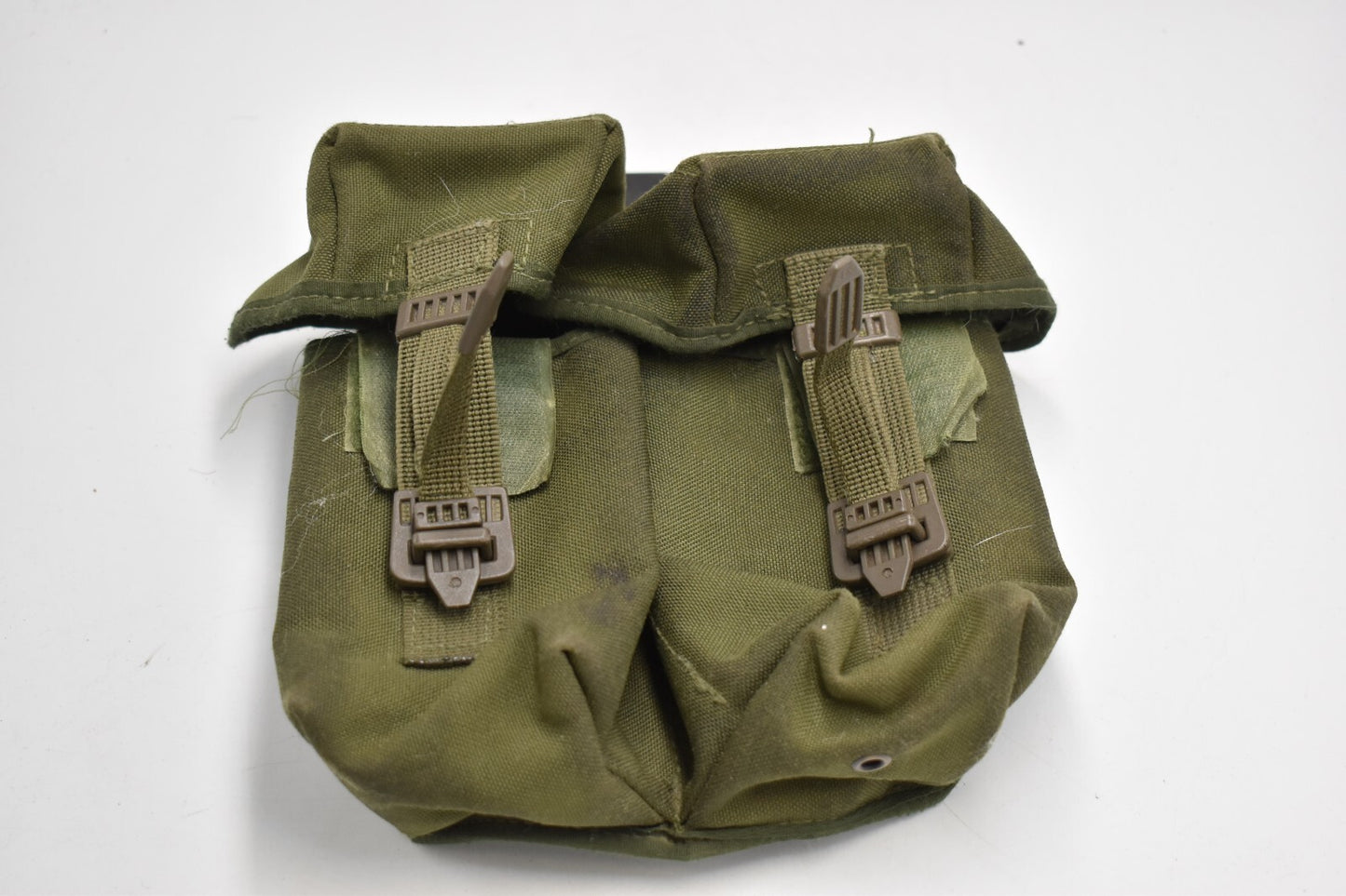 British Army Olive Green PLCE Right Hand Double Ammunition Pouch Dated 1990