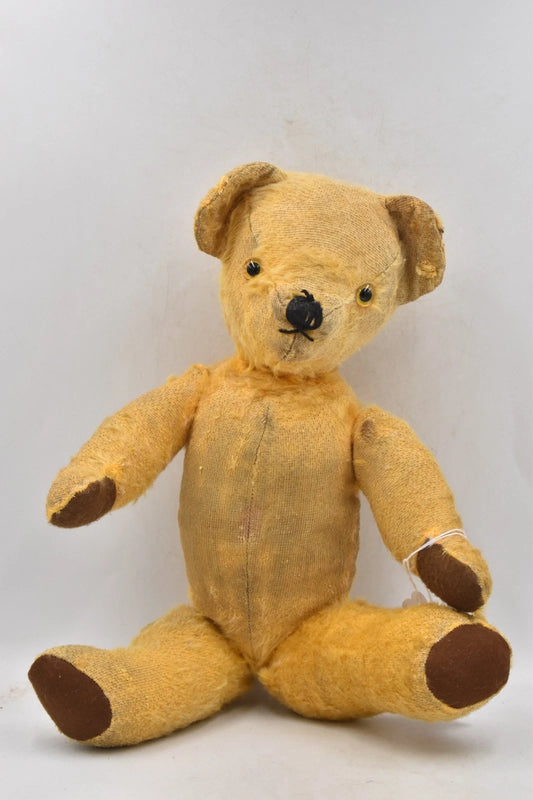 Vintage Antique Deans Rag Book Mohair Teddy Bear 38cm Jointed Glass Eyes