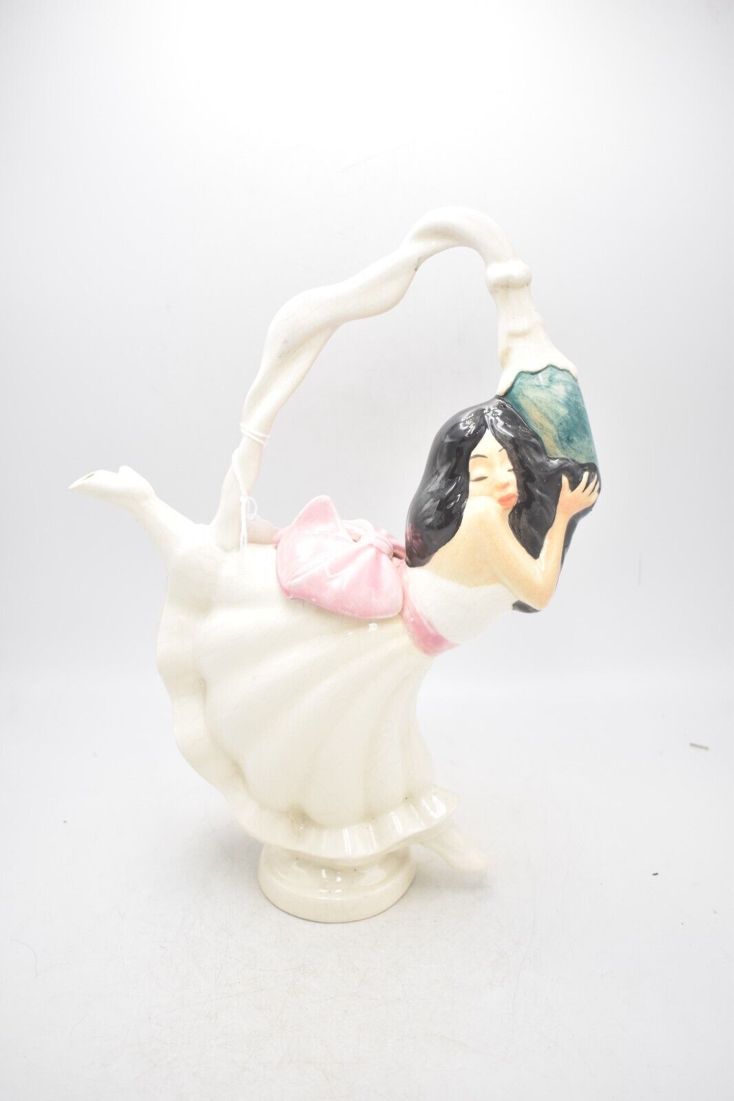Vintage 1980s Torpor Ware Lady Popping Champagne Teapot - Decorative Collectible