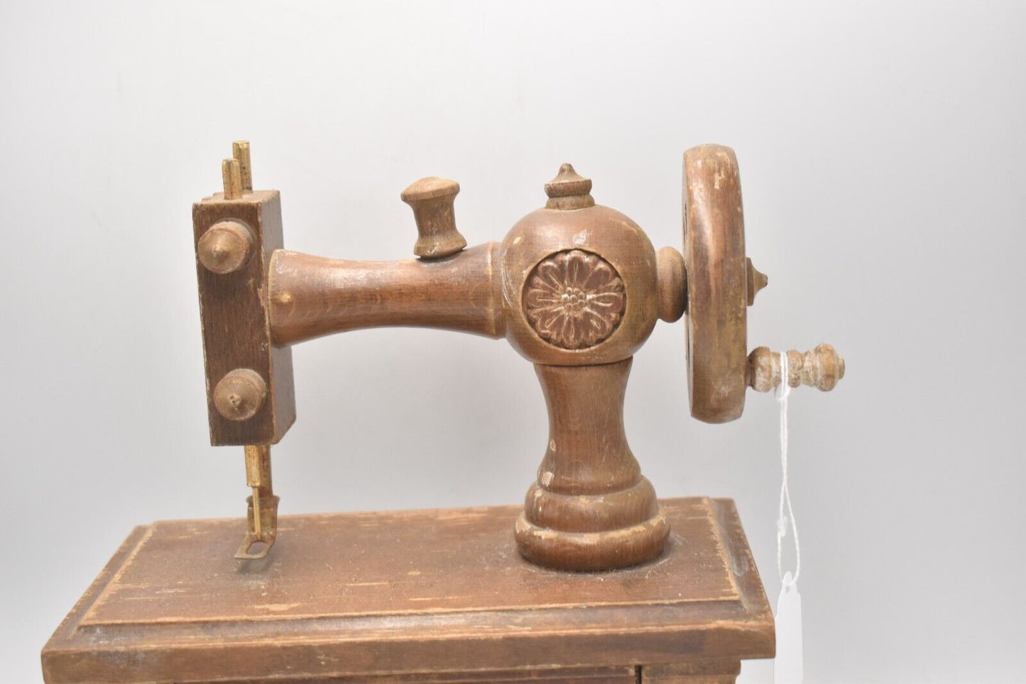 Vintage Wooden Toy Sewing Machine Display Piece 24.5cm Lovely