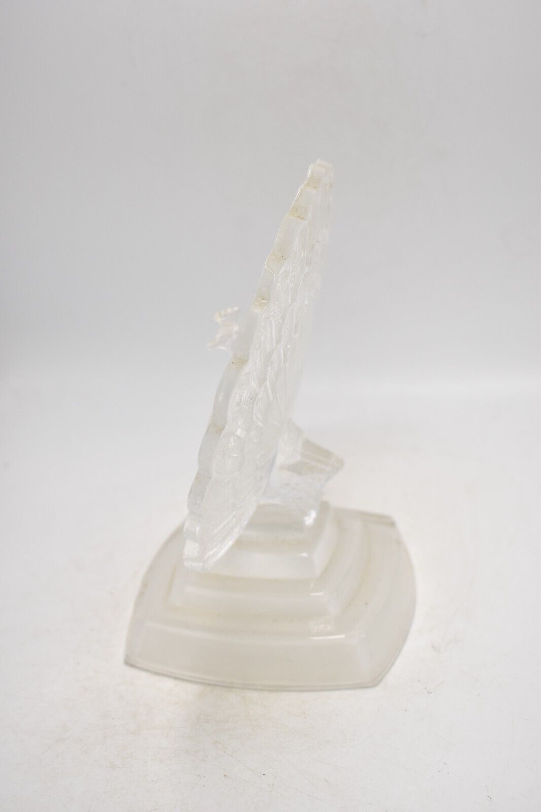 Vintage Cristal d’Arques Lead Crystal Peacock Ornament Figurine Clear Glass