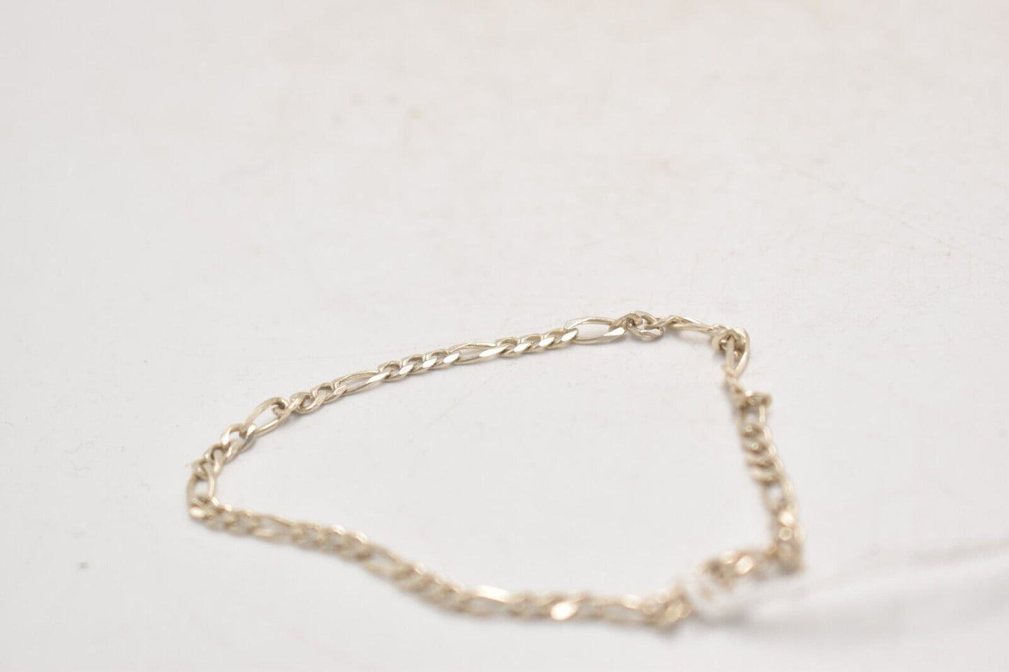 Vintage Sterling Silver 925 Figaro Chain Bracelet - 19cm