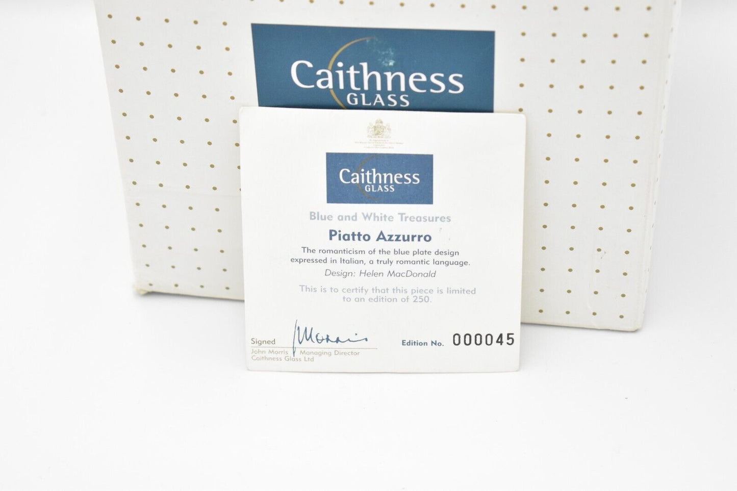 Caithness Paperweight Piatto Azzurro Magnum - Limited Edition by Helen MacDonald