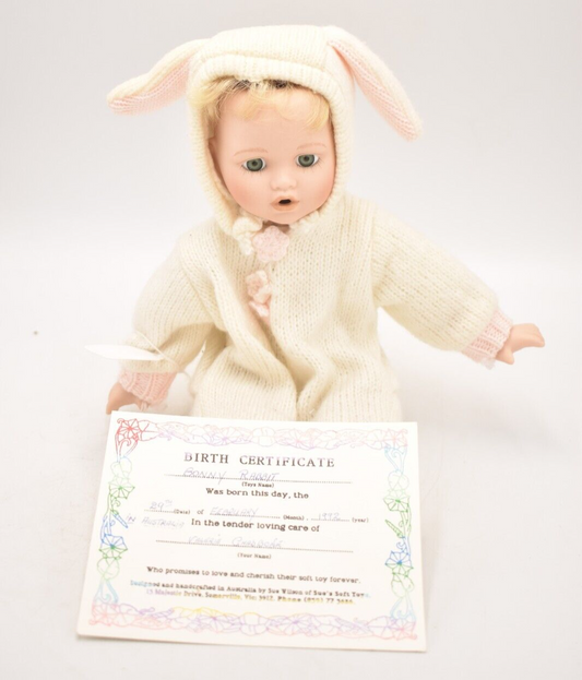 Vintage Sue Wilson Artist Porcelain Doll – Bonny Rabbit – 22cm