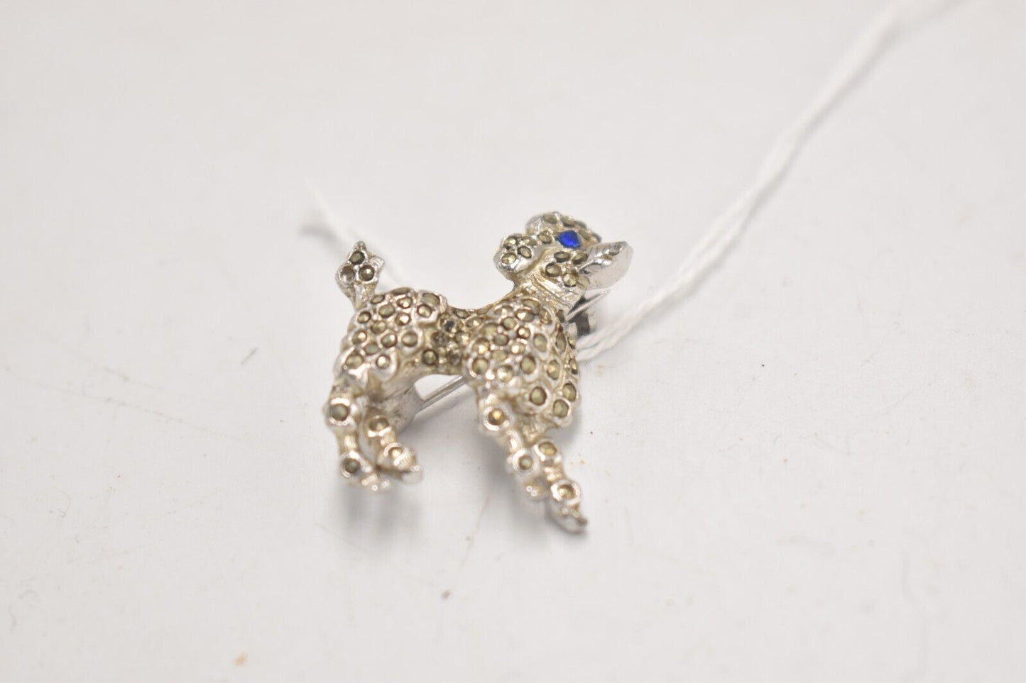 Vintage Poodle Dog Brooch – Silver Tone Marcasite – Elegant Women’s Jewellery