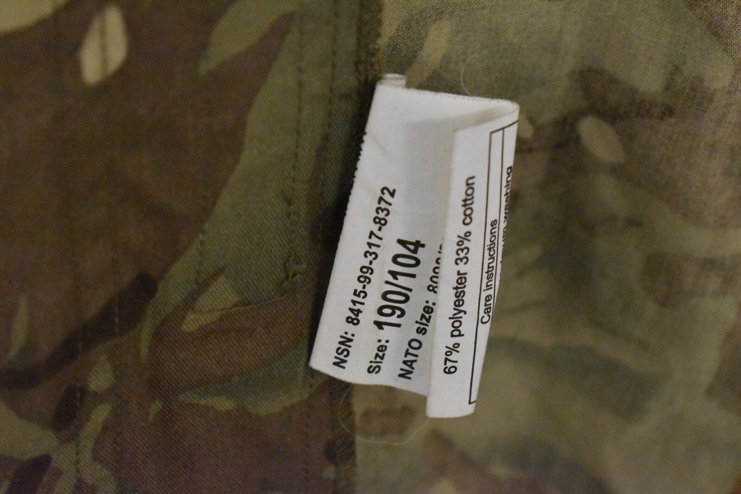 British Army MTP Temperate Combat Jacket/Shirt – Size 190/104 (Chest 40–42")