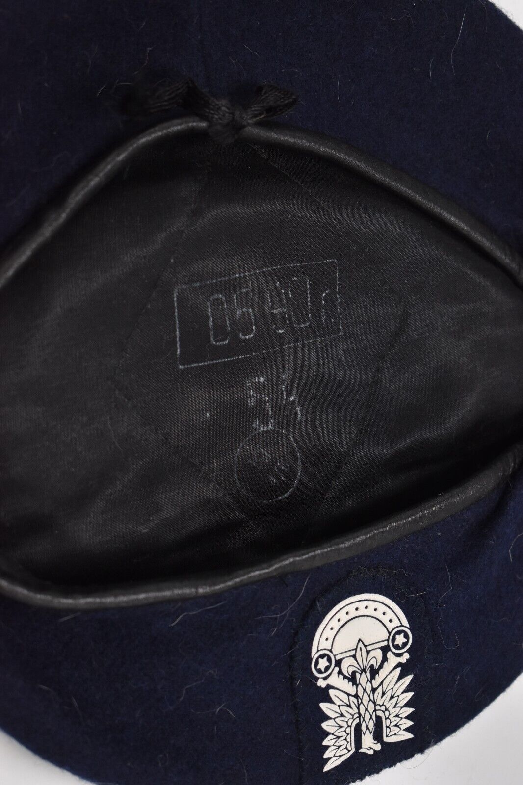 Vintage Polish Army Dark Blue Beret Flash Engineers – Size 54
