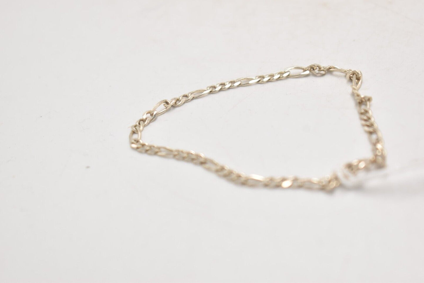 Vintage Sterling Silver 925 Figaro Chain Bracelet - 19cm
