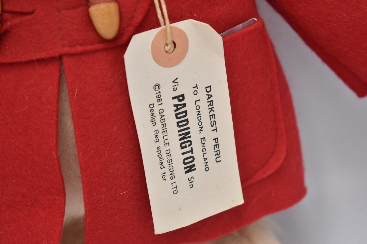 Vintage 1981 Gabrielle Paddington Bear – 35cm – Original Coat, Hat & Tag
