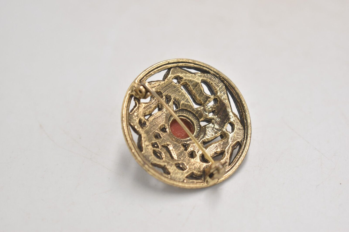 Vintage Celtic Knot Carnelian Brooch