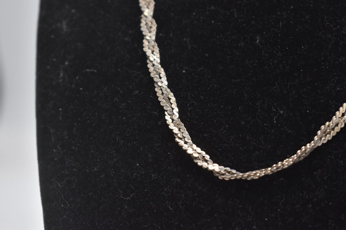Vintage Sterling Silver 925 3 Strand Braided Necklace – 40cm