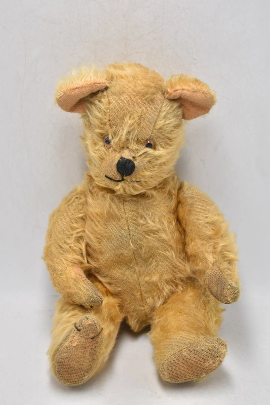 Antique 1920s Jopi Mohair Teddy Bear Fully Jointed Glass Eyes 32cm