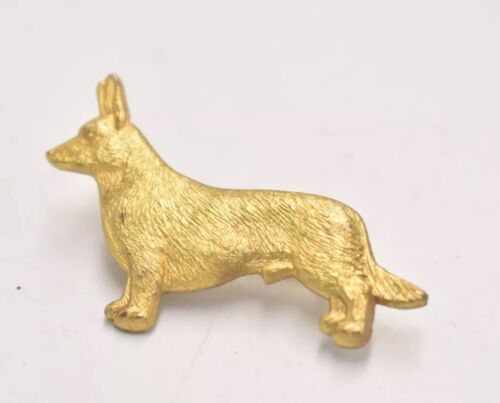 Vintage Kenart Gold Tone Pembroke Welsh Corgi Dog Brooch