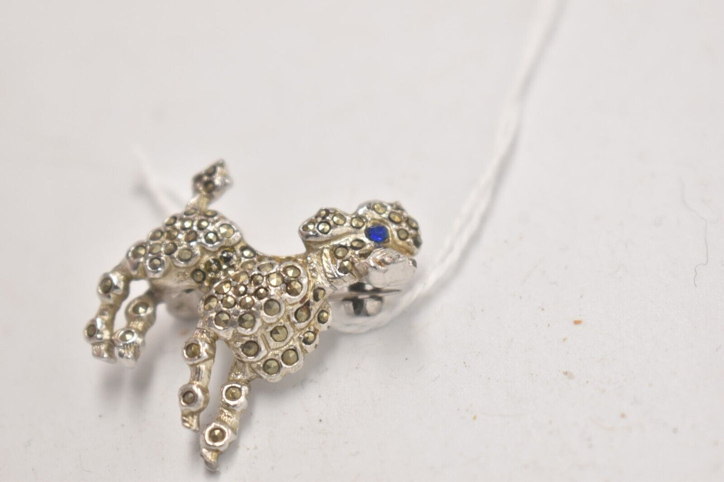 Vintage Poodle Dog Brooch – Silver Tone Marcasite – Elegant Women’s Jewellery
