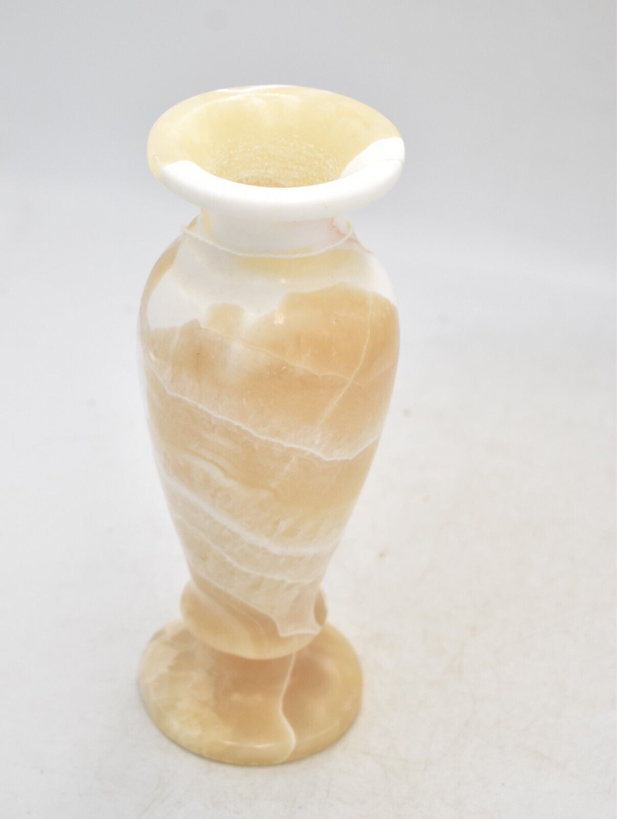 Vintage Onyx Marble Bud Vase – Hand Carved Decorative – 20cm