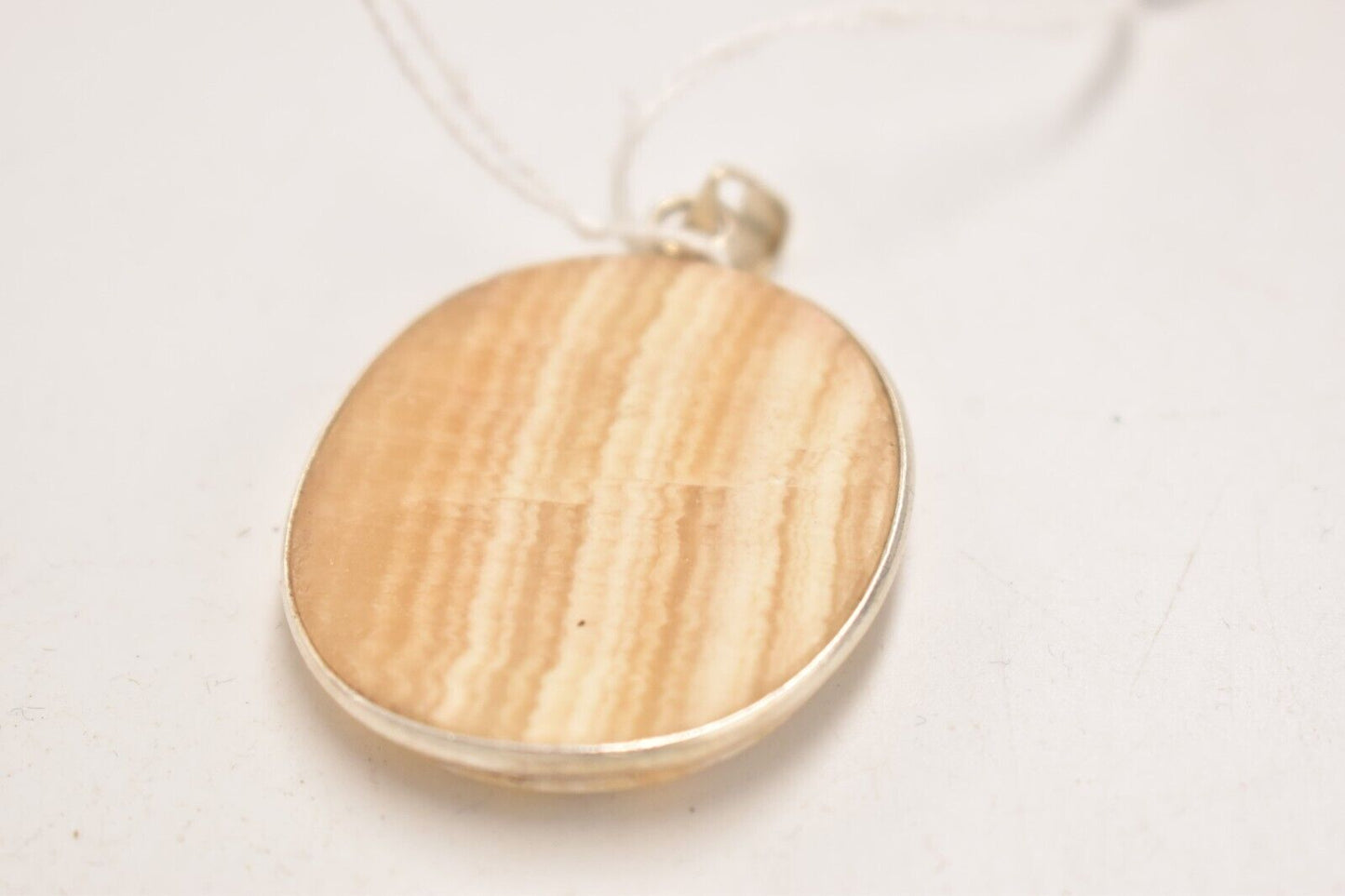 Vintage 925 Sterling Silver Yellow Agate Pendant Necklace – Elegant Statement