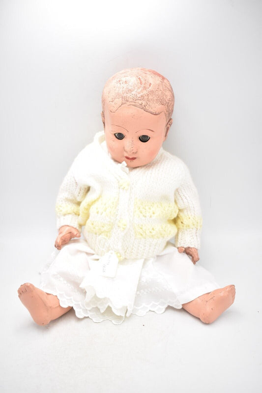 Vintage 1930s Early Composition Doll - Sleepy Eyes, 44cm