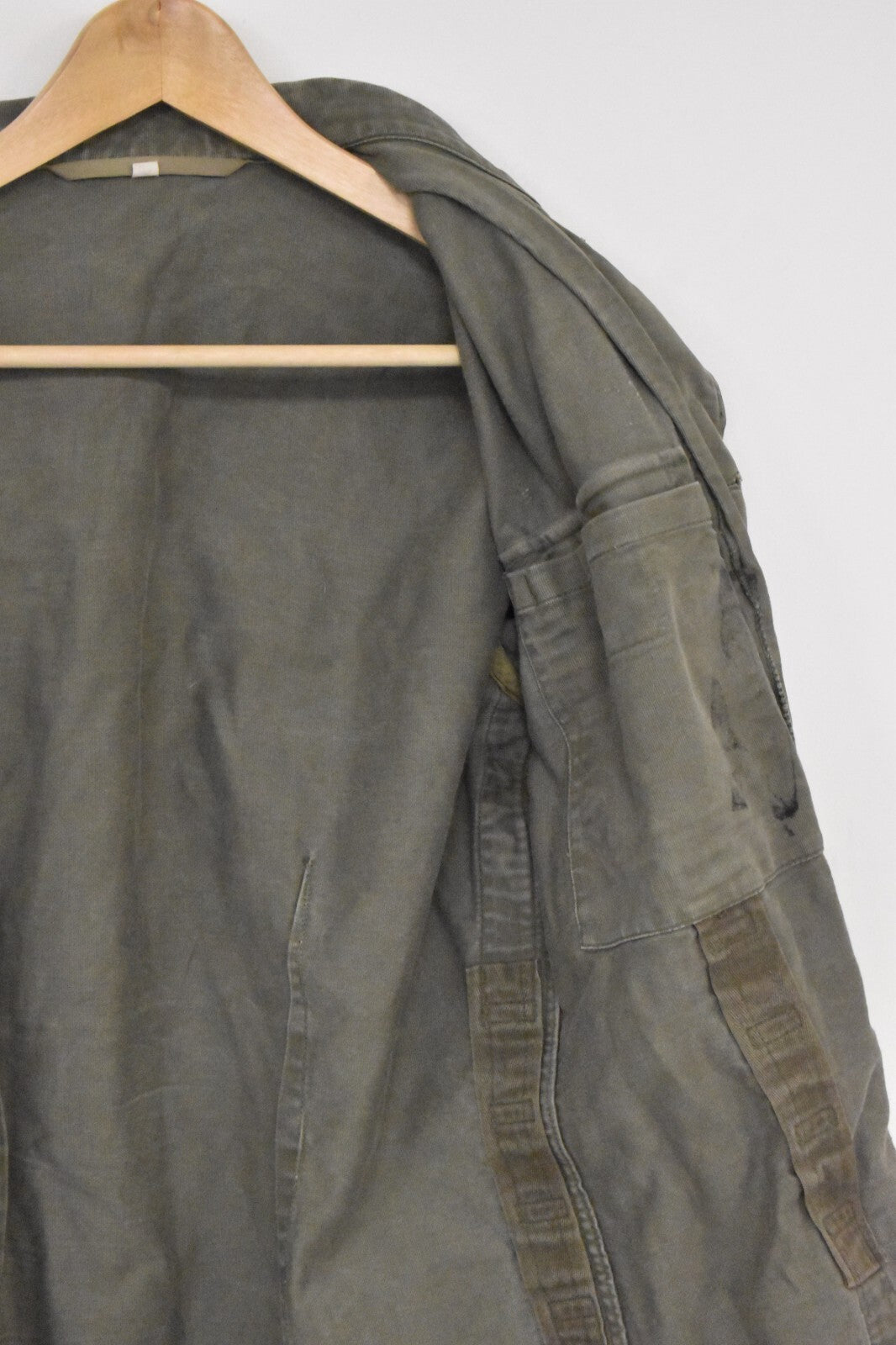 Vintage German Army Olive Moleskin Shirt – 40" Chest – Military Surplus Utility