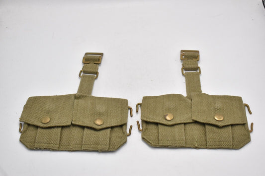 Belgian Army 1953 Dated Double Ammunition Pouches – Original Military Webbing
