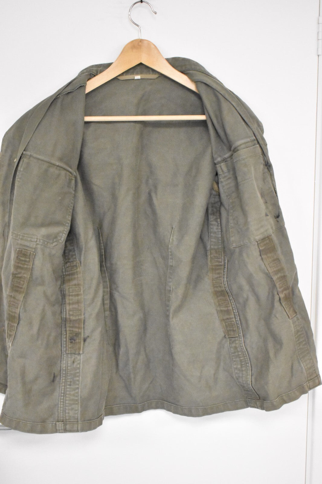 Vintage German Army Olive Moleskin Shirt – 40" Chest – Military Surplus Utility