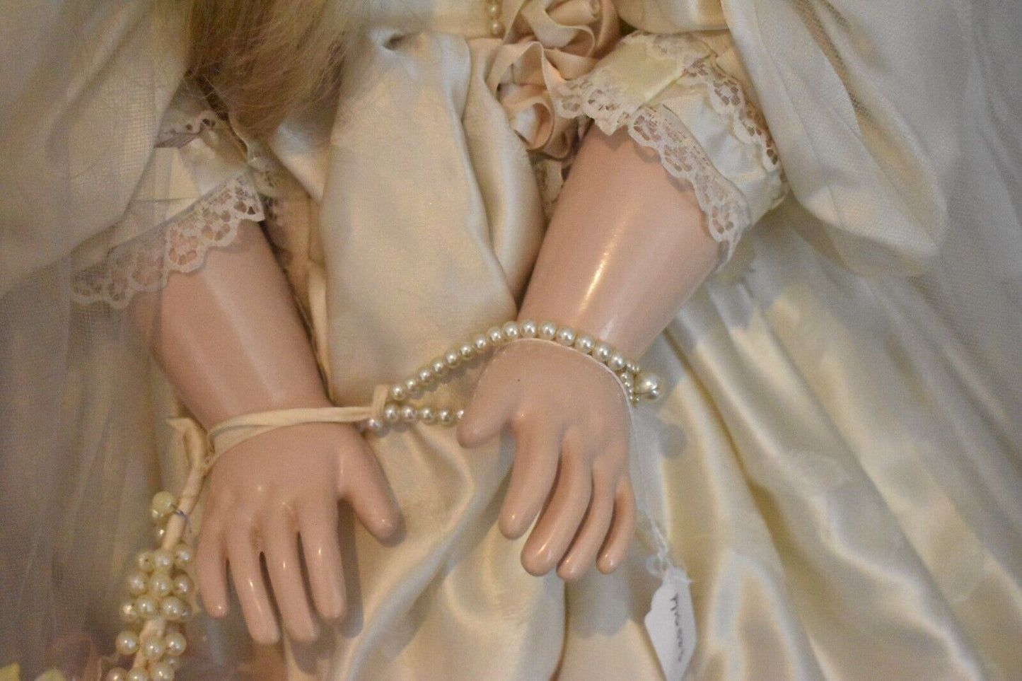 Vintage Reproduction French Bru Jumeau Bride Doll with Seeley Body – 80cm Bisque