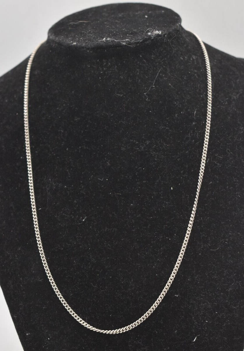Vintage Sterling Silver 925 Curb Chain Necklace – 46cm