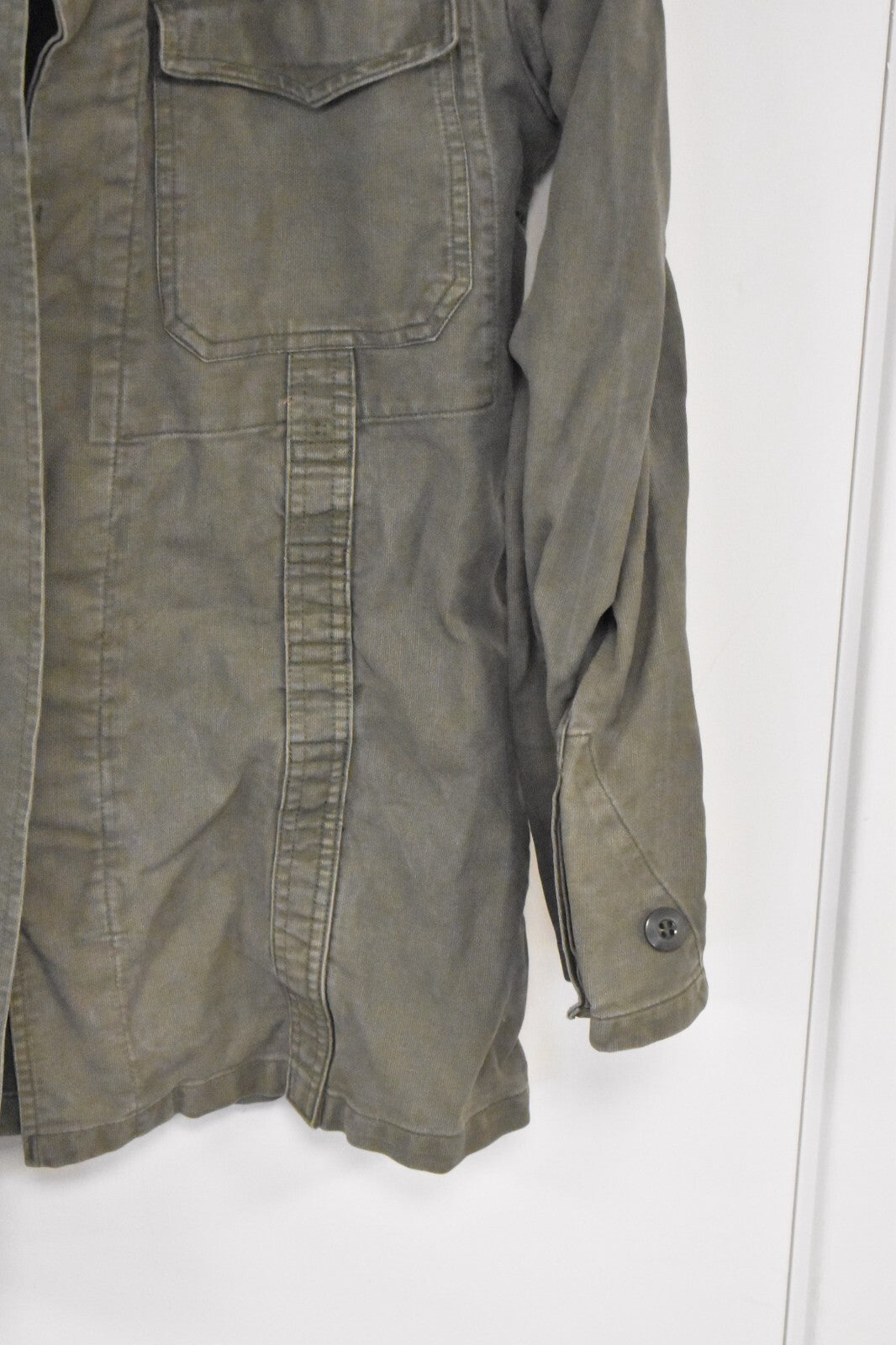 Vintage German Army Olive Moleskin Shirt – 40" Chest – Military Surplus Utility