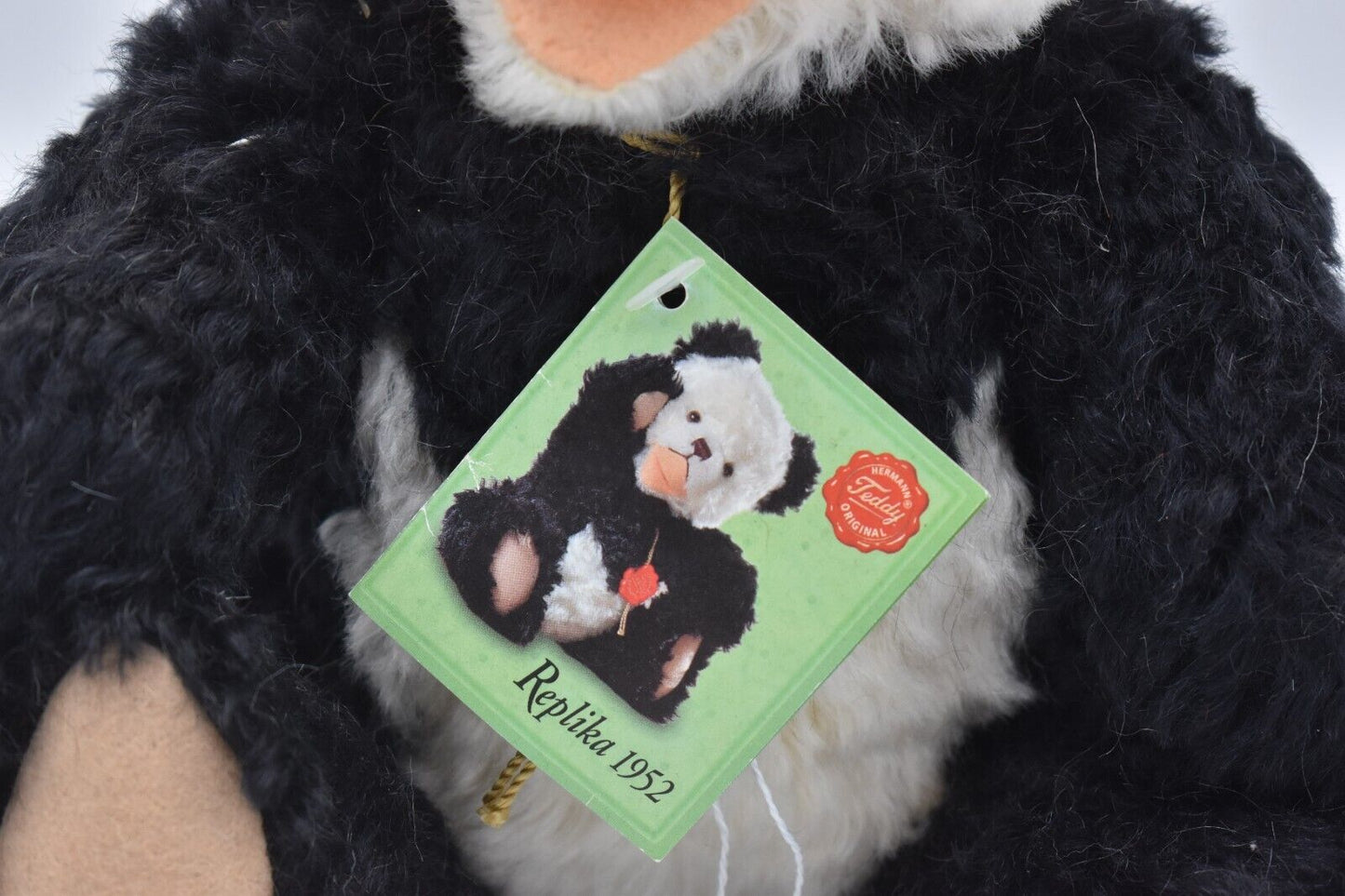 Hermann Replica 1952 Panda Teddy Bear – Retired & Tagged, Mohair
