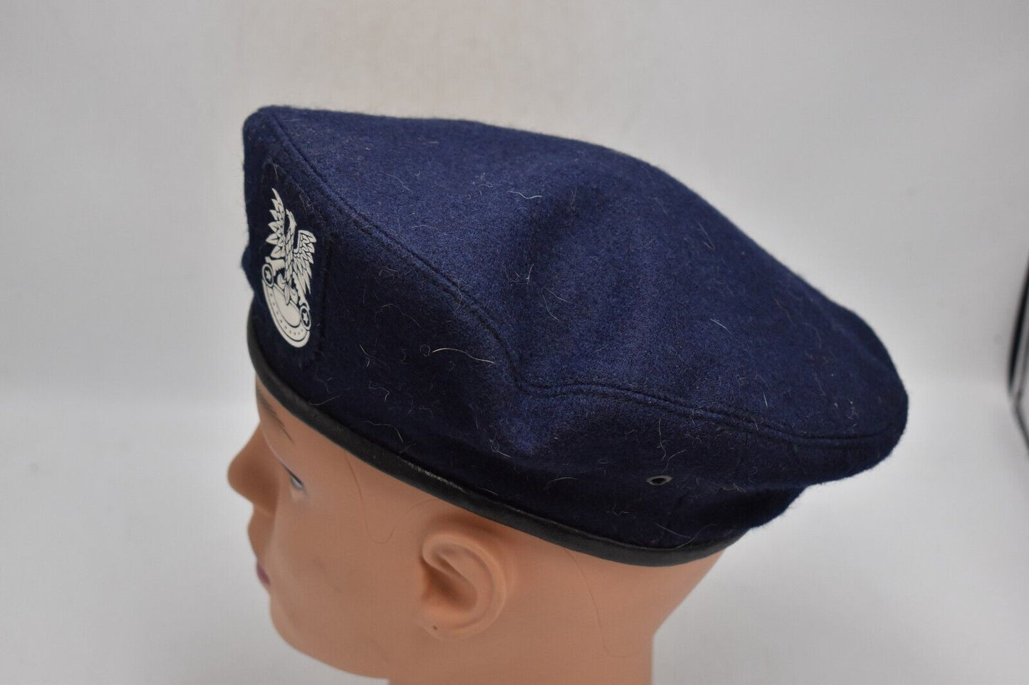 Vintage Polish Army Dark Blue Beret Flash Engineers – Size 54