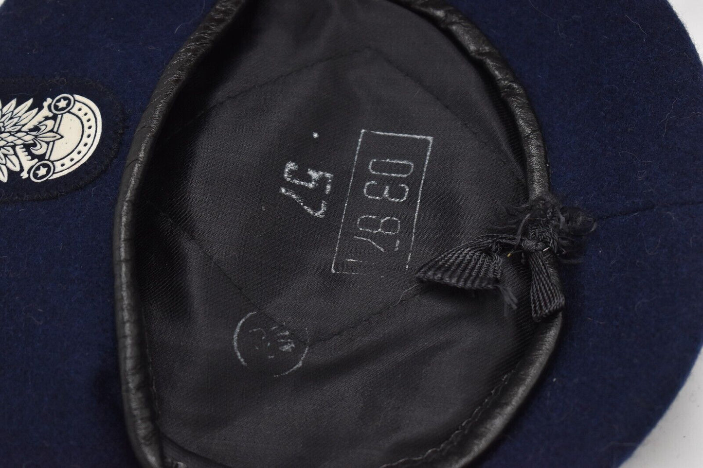 Vintage Polish Army Dark Blue Beret Flash Engineers – Size 57