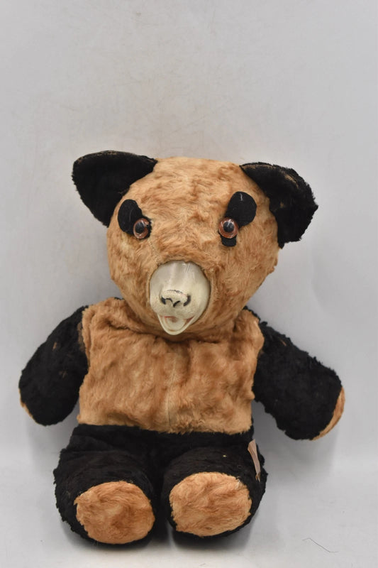 Vintage 1950s/1960s Elsa Hygienic Panda Teddy Bear 36cm Rubber Face Silk Plush