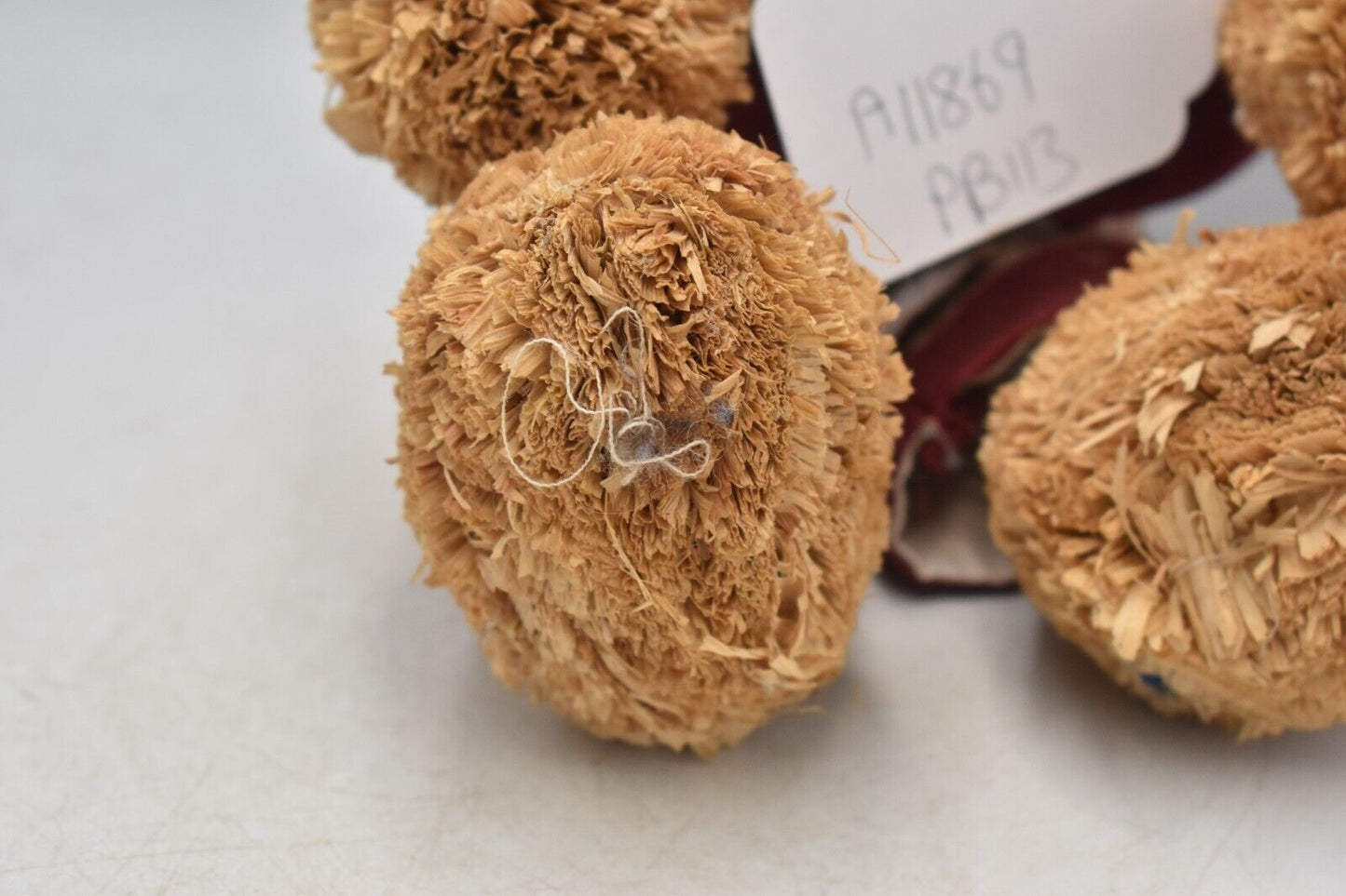Vintage Sage Wooden Bristle Teddy Bear – 30cm