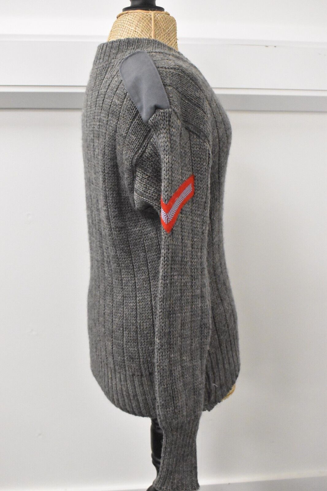 British Army Women’s Grey Wool Jersey Pullover Jumper 1978 Size 2 Broad Rib