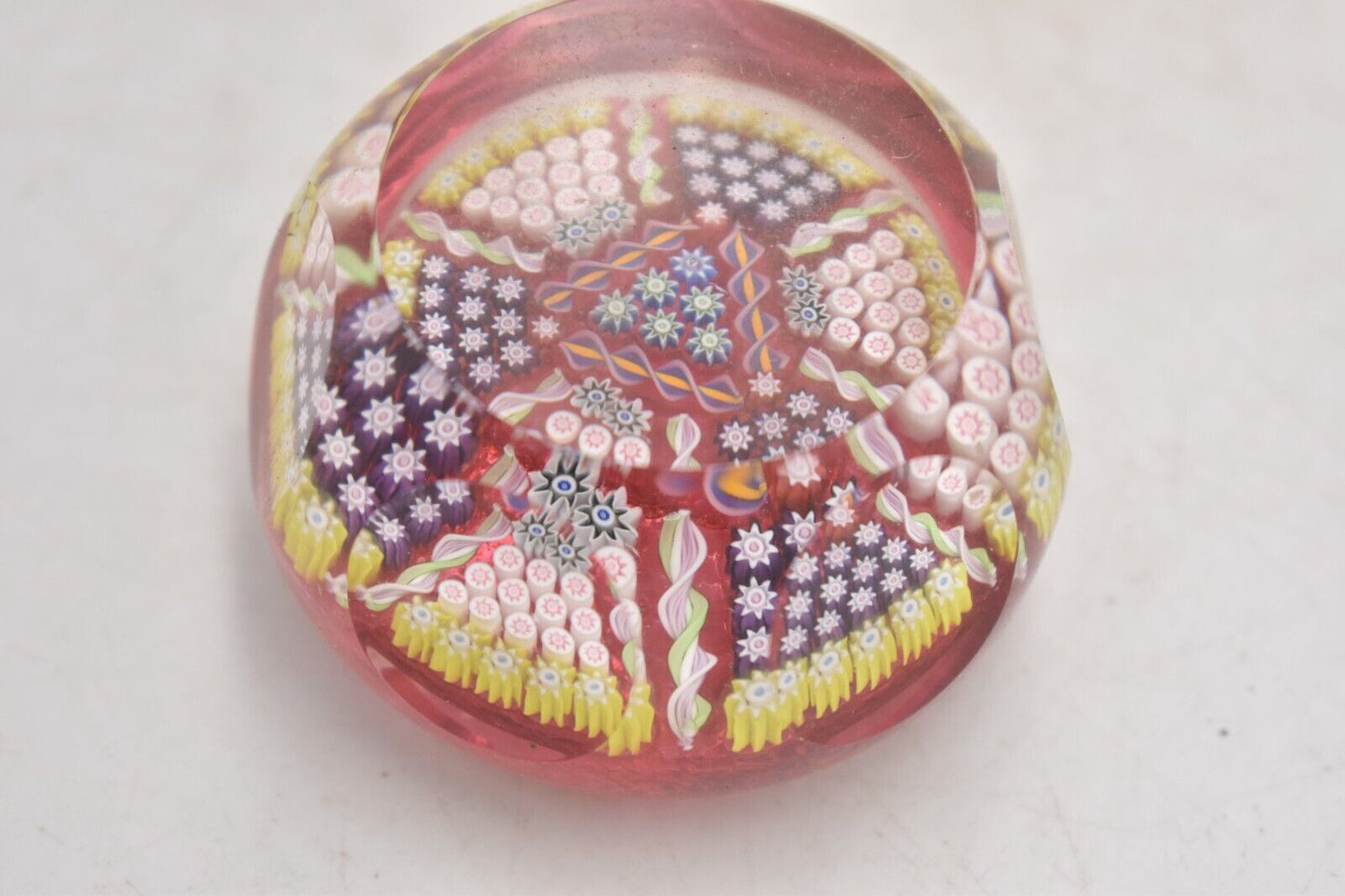 Vintage Perthshire Millefiori and Radial Twist Paperweight Decorative Art Glass