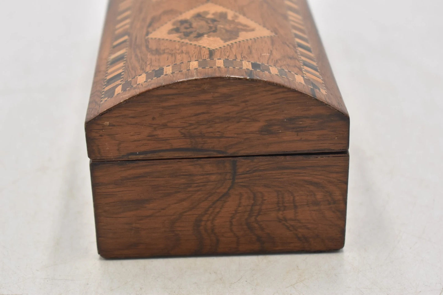 Antique Tunbridge Ware Dome Top Glove Handkerchief Box