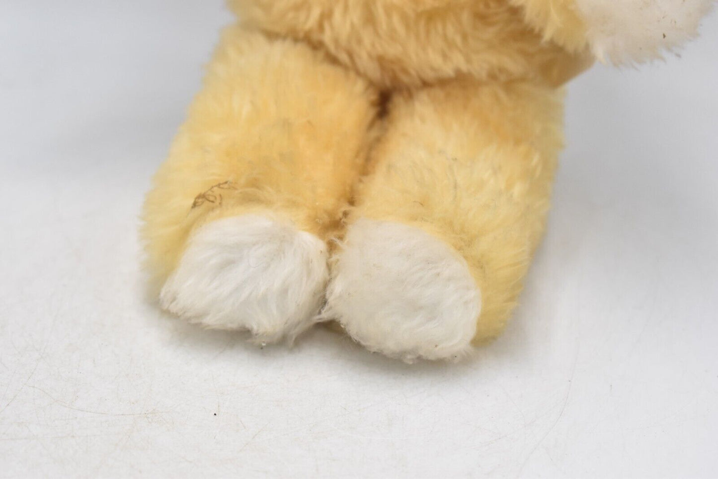 Vintage 1970s Plush Teddy Bear Soft Toy with Pink Bow