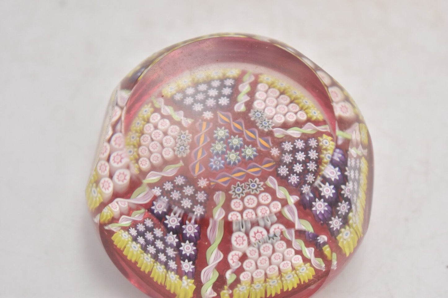 Vintage Perthshire Millefiori and Radial Twist Paperweight Decorative Art Glass