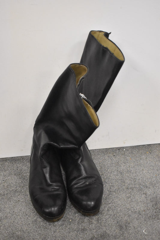 British Army Cavalry Tall Black Leather Riding Boots – UK Size 6