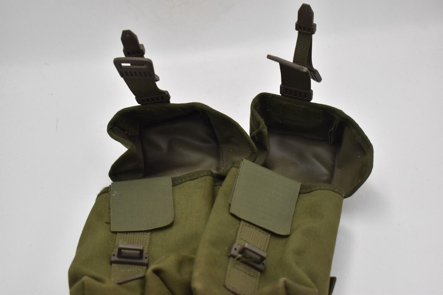 British Army Olive Green PLCE Left Hand Double Ammunition Pouch – Dated 1989