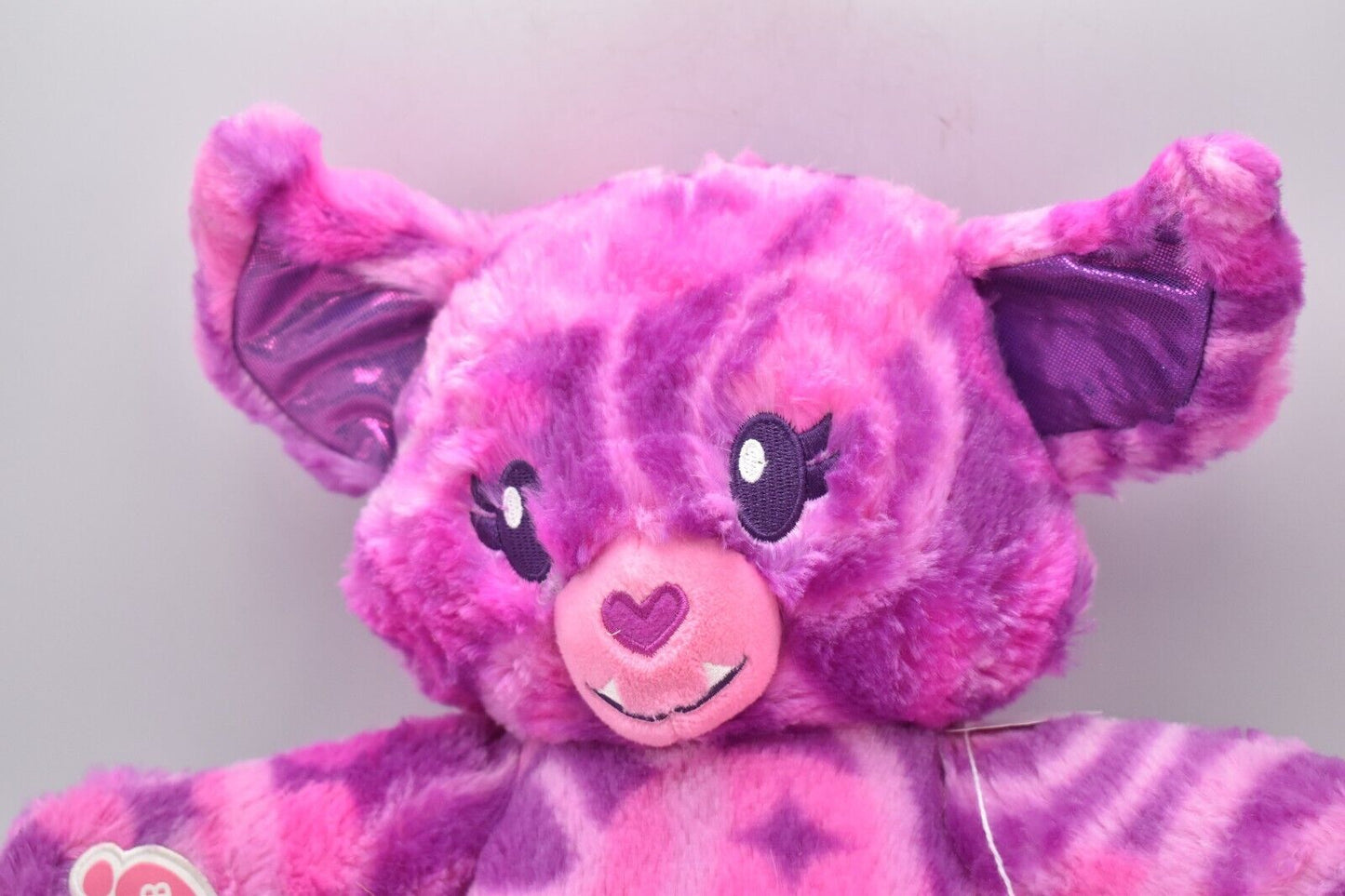 Build-A-Bear Midnight Shimmer Bat – Pink Swirl Purple Plush Vampire Halloween