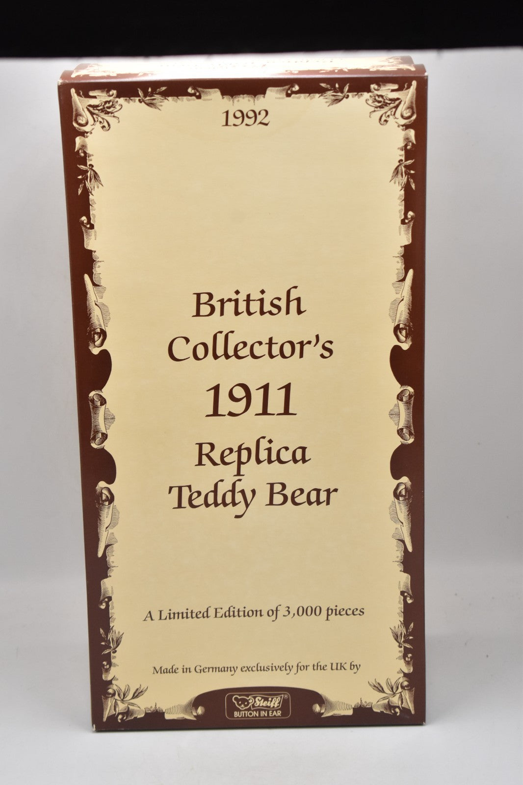 Steiff Replica 1911 Teddy Bear 1992 British Collectors Limited Edition 406645