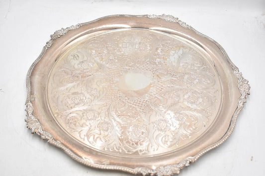 Viners Vintage Silver Plated Large Serving Tray 36cm English Drinks Tea Cocktail